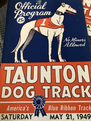 1949 Taunton Greyhound Program Saturday May 21.