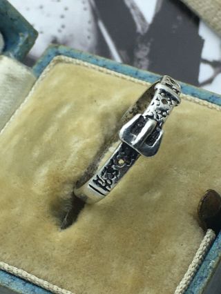 Antique Size M1/2 Belt Buckle Design English Silver Ring