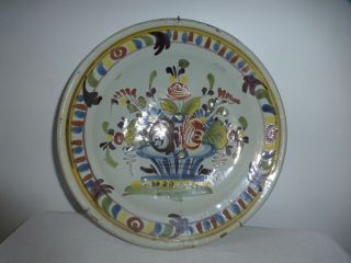 Plat Faience Nord France.  Céramique Xviiième 31 Cm.  Antique Ceramic Dish Plate C