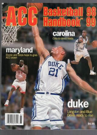 1998 - 99 Acc Basketball Handbook Yearbook - Langdon - Duke - Ekezie - Maryland - Cota - Unc