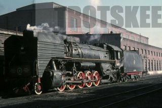 35mm Slide Cr China Chinese Railways Steam Loco Qj 1725 Taiyuan 1980