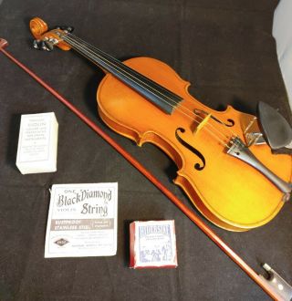 Antique Violin/fiddle With Case - Made In Germany