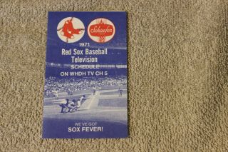1971 Boston Red Sox Baseball Tri - Fold Pocket Schedule (schaefer Beer)