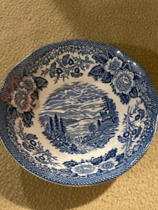 Vintage/ Royal Warwick / England / Lochs Of Scotland Dessert Bowl/blue Transfer