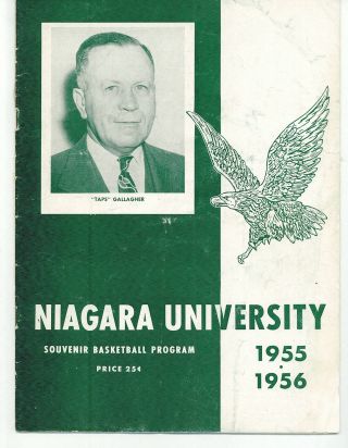 1955/56 Niagara University Vs Buffalo State College Basketball Program Fair/good