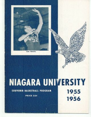 1955/56 Niagara University Vs U Of Toronto College Basketball Program Good,  Cond