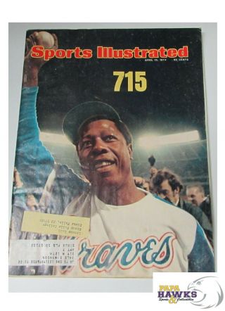 April 15,  1974 Sports Illustrated - Hank Aaron - Atlanta Braves - 715 Hr Record