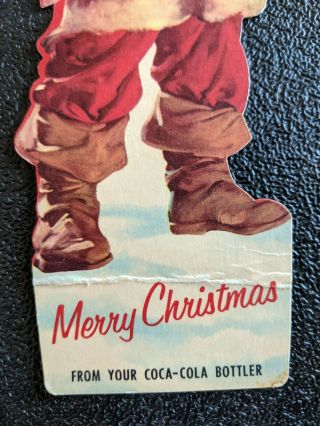Vintage Die - Cut Coca Cola Christmas Santa Claus Bottle Topper 2