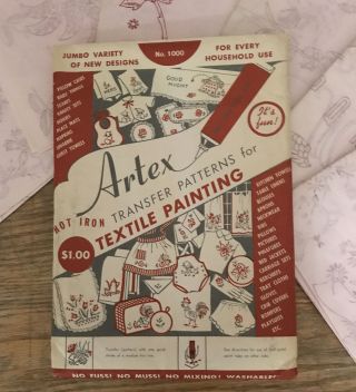 Vintage Artex Tranfer Patterns For Textile Painting,  1000,  Baby,  Kitchen & More