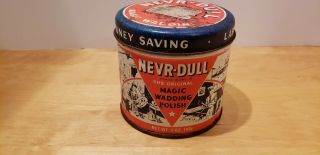 Vintage Nevr - Dull The Magic Never Dull Wadding Polish 5 Oz Tin Can