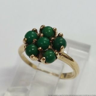 Petite Antique 14k Gold Girls Persian Turquoise Ring Size 1.  75
