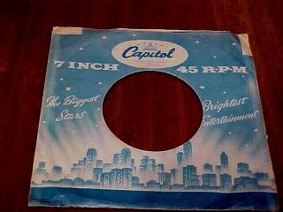 Capitol/emi England Vintage 7 Inch 45 Rpm Sleeve Only No Record