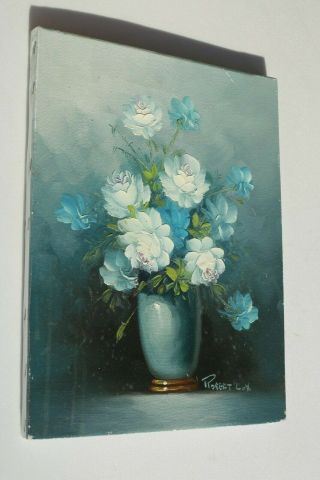 Vintage French Oil On Canvas Painting Still Life Flowers Robert Cox