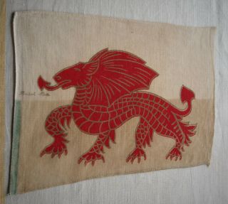 Antique Art Deco Wales Flag : Vintage Union Jack Flag Old