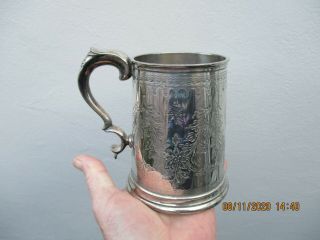 A Victorian Engraved Silver Plated Rowing Trophy Tankard 1873