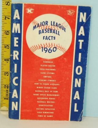 1960 American & National Major League Baseball Facts Schedules Rosters Etc.