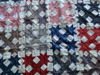 Antique Vintage Quilt Top 100 Year Old,  Primitive Colorful Hand/machine Pieced