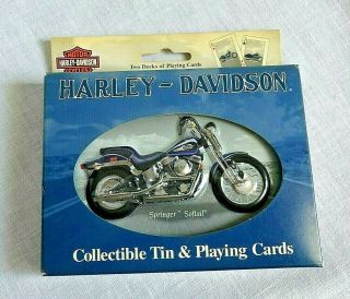 Harley Davidson Springer Softail Double Deck Of Playing Cards Bicycle
