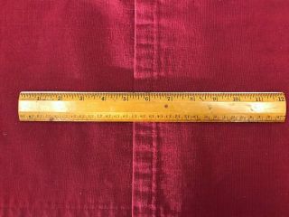 Vintage 12 " Wood Ruler With Metal Edge " Westcott " Both Mm & Inch Scale