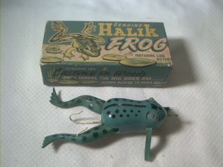 Vintage Old Plastic Fishing Lure Halik Frog W/ Box