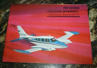 Cessna Executive Skynight Factory Sales Brochure Vintage