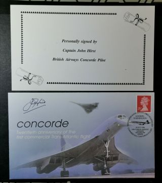 1996 20th Anniversary Concorde Flight Cover Signed By Captain John Hirst.