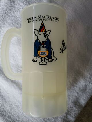 1986 Vintage Budweiser Beer Spuds Mackenzie Bud Light Plastic Beer Mug