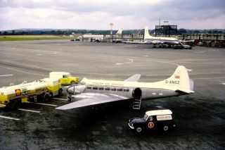 Morton Air Services Heron G - Ansz Gatwick World 707,  Bua Britannia Orig Slide