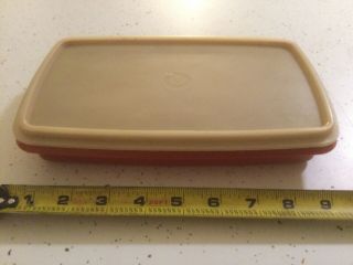 Vintage Tupperware Deli Lunch Meat Container Keeper Paprika W/lid - (816 - 18)