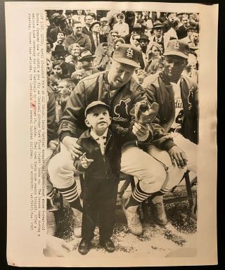 1965 Ap Wirephoto - St Louis Cardinals Red Schoendienst Curt Flood Home Opener