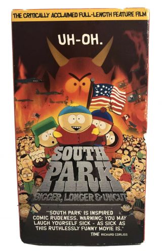 South Park Bigger,  Longer & Uncut Vhs 1999 Trey Parker Matt Stone Comedy Vintage
