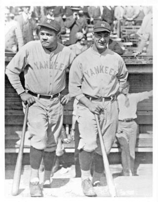 Babe Ruth & Lou Gehrig Ny Yankees 8x10 Photo 16