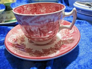 Vintage Enoch Woods English Scenery Red Woods & Son Tea Cup Saucer England