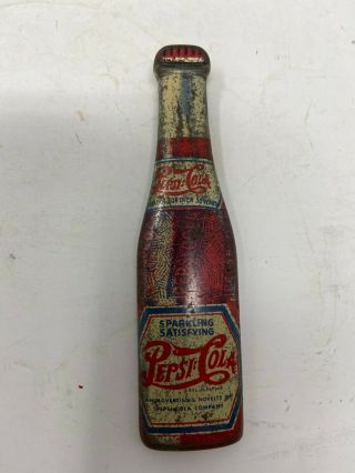 Vintage Antique Tin Metal Pepsi Cola Double Dot Bottle Opener,  1940 