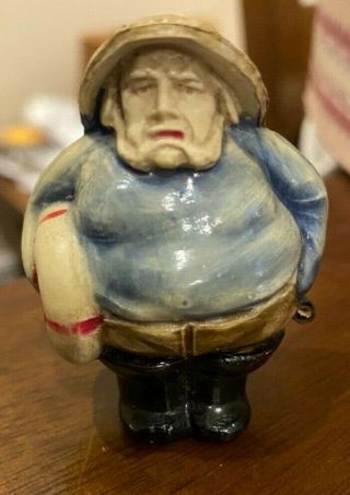Antique Vintage Early Celluloid Old Sailor Figure Sewing Tape Measure Rare Item