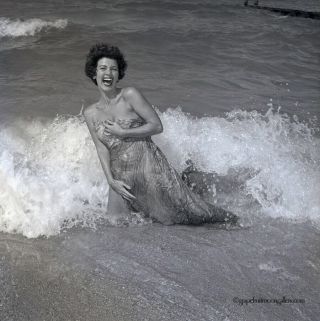 Bunny Yeager 1950s Camera Negative Photograph Audi Ragona Sultry Seaside Frolic