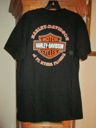 Harley Davidson Motor Cycles Shirt Size L Of Ft.  Myers,  Florida Made In U.  S.  A.
