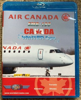 Just Planes Air Canada E - 190 " Canada Winter Ops " 3 Different Routes Blu Ray Dvd