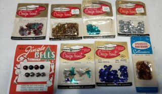 Sequins 8 Packages Christmas Vintage Craft House,  Design Trims Angels,  Wreaths