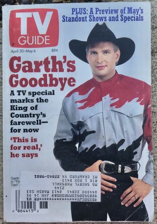 Vintage April 30 - May 6 1994 Tv Guide Garth Brooks Cover Country Music