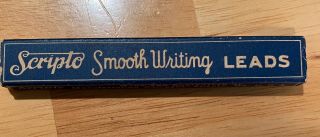 Scripto Smooth Writing Leads Vintage Nearly Full Box With Wood Insert