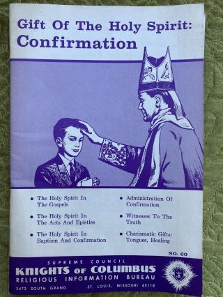 Vintage Gift Holy Spirit Confirmation Knights Columbus 1959