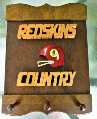 Vintage Washington Redskins 3 Hooks Wood Coat Rack 17 " X 13 " X 4 "