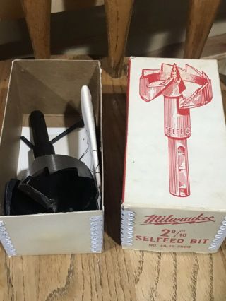 Vintage Milwaukee 2 - 9/16 " Selfeed Bit No.  48 - 25 - 2560 W/ Box