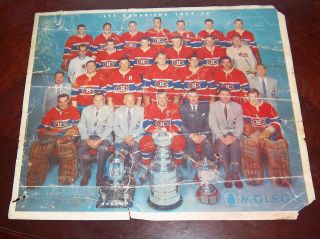 Molson Montreal Canadians Hockey Team Photo 1957 - 1958