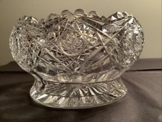 Antique American Brilliant Cut Glass 4 1/4 " Small Bowl Signed Egginton