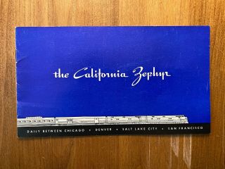 Vintage Railroad Brochure For The California Zephyr,  1950 