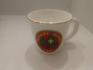 Vintage Boy Scouts Coffee Mug Treasure Island Camp