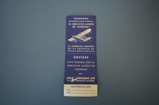 Pan American - Grace Airways (panagra) Air Express Label (1920s)