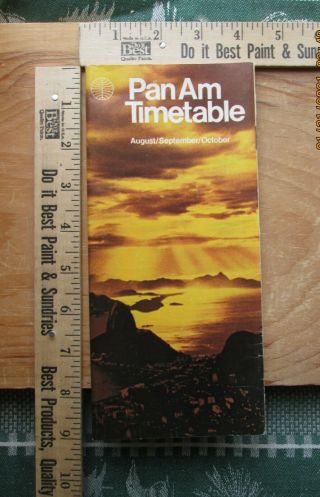 Pan Am Airlines Timetable 1971